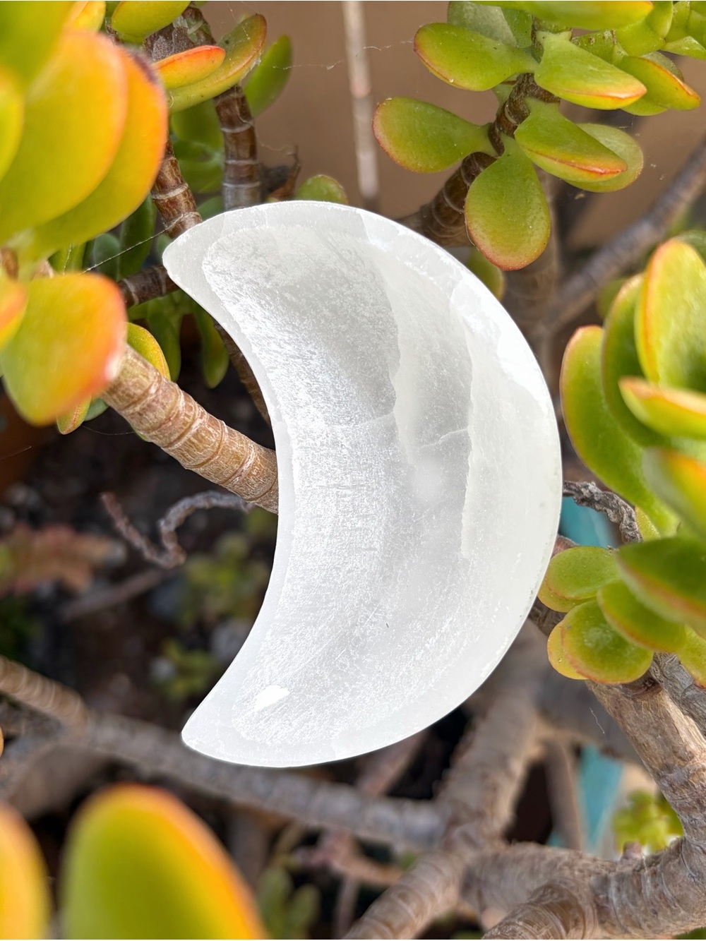Selenite Half Moon Bowl